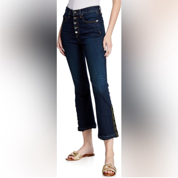 VERONICA BEARD Carolyn 10” Baby Boot Flared Cropped Jeans Size 25 - Picture 1 of 8